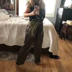 Free people shiny gold palazzo pants
